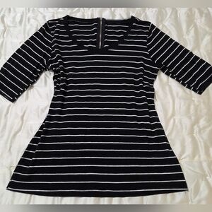 Black And White Striped Tee.